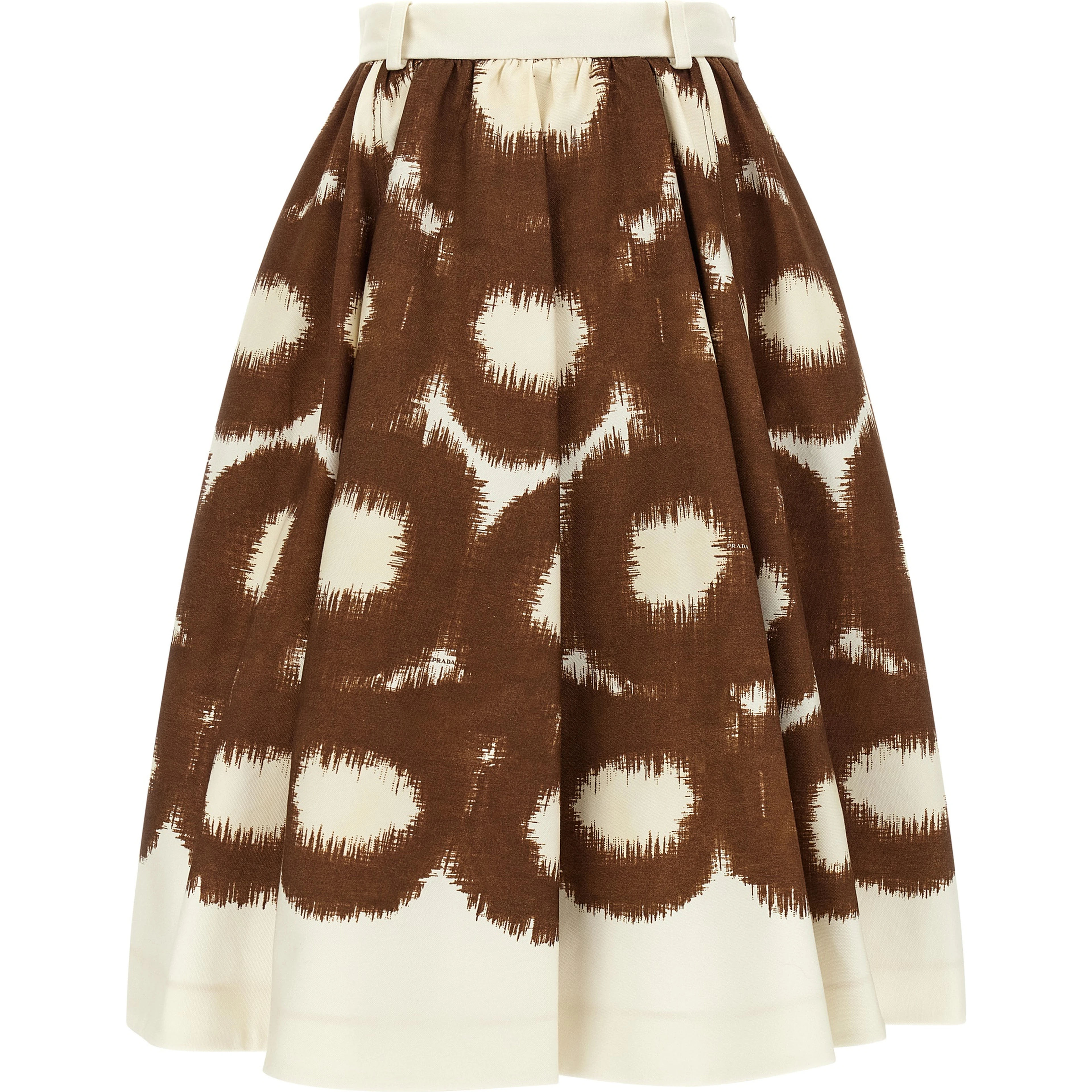 Brown Cotton Midi Skirt