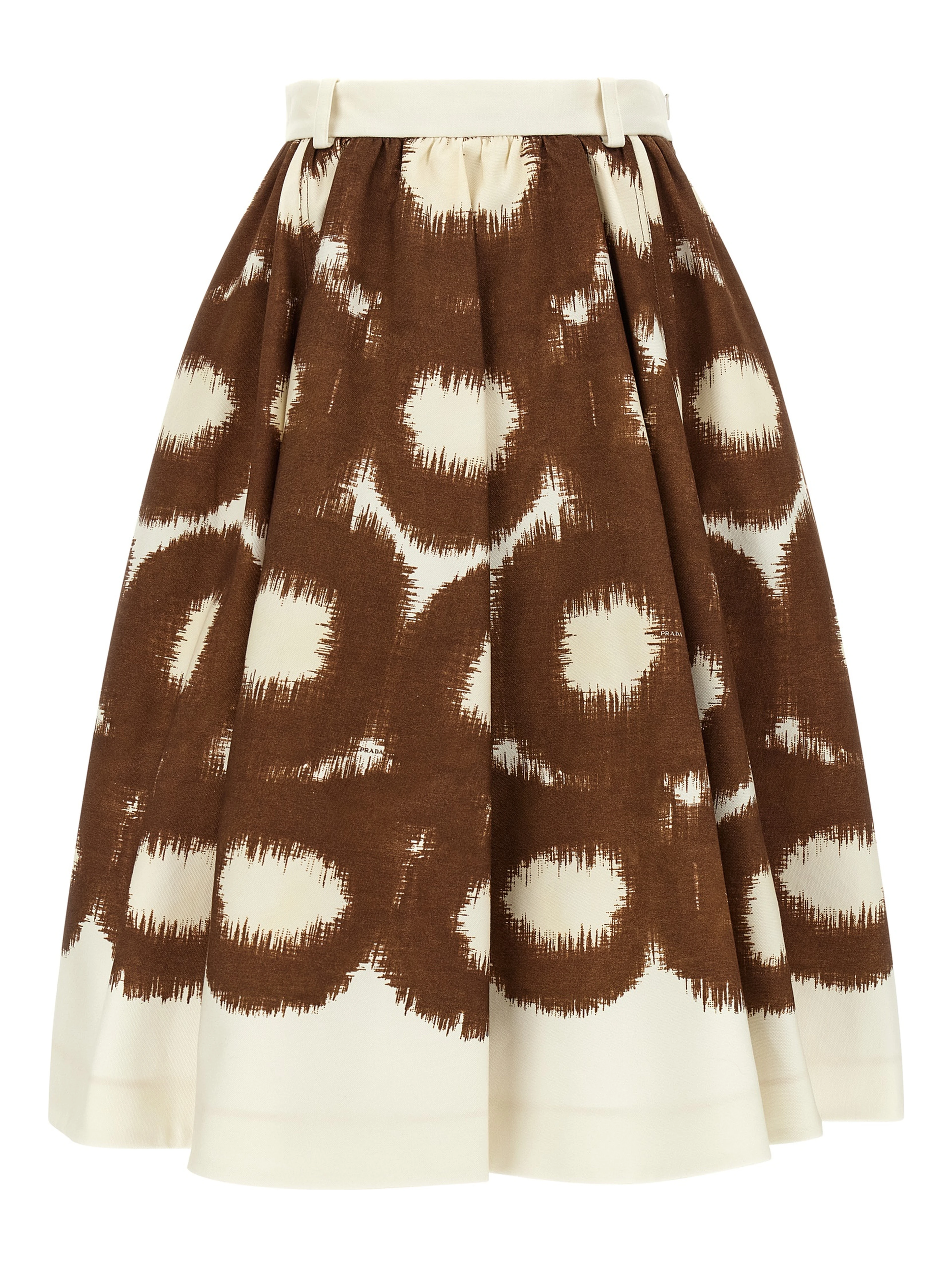 Brown Cotton Midi Skirt