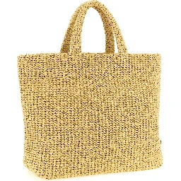 Beige Raffia Tote Bag