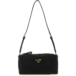 Black Viscose Shoulder Bag