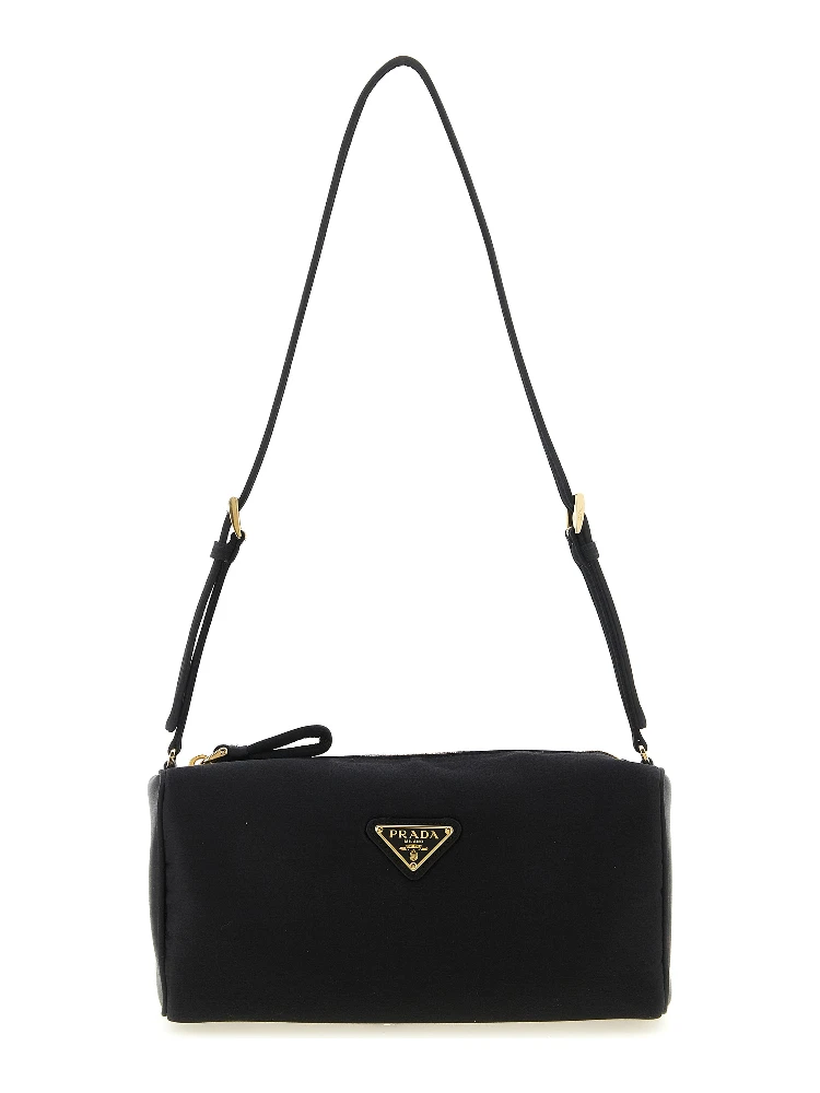 Black Viscose Shoulder Bag