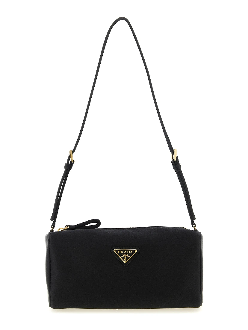 Black Viscose Shoulder Bag