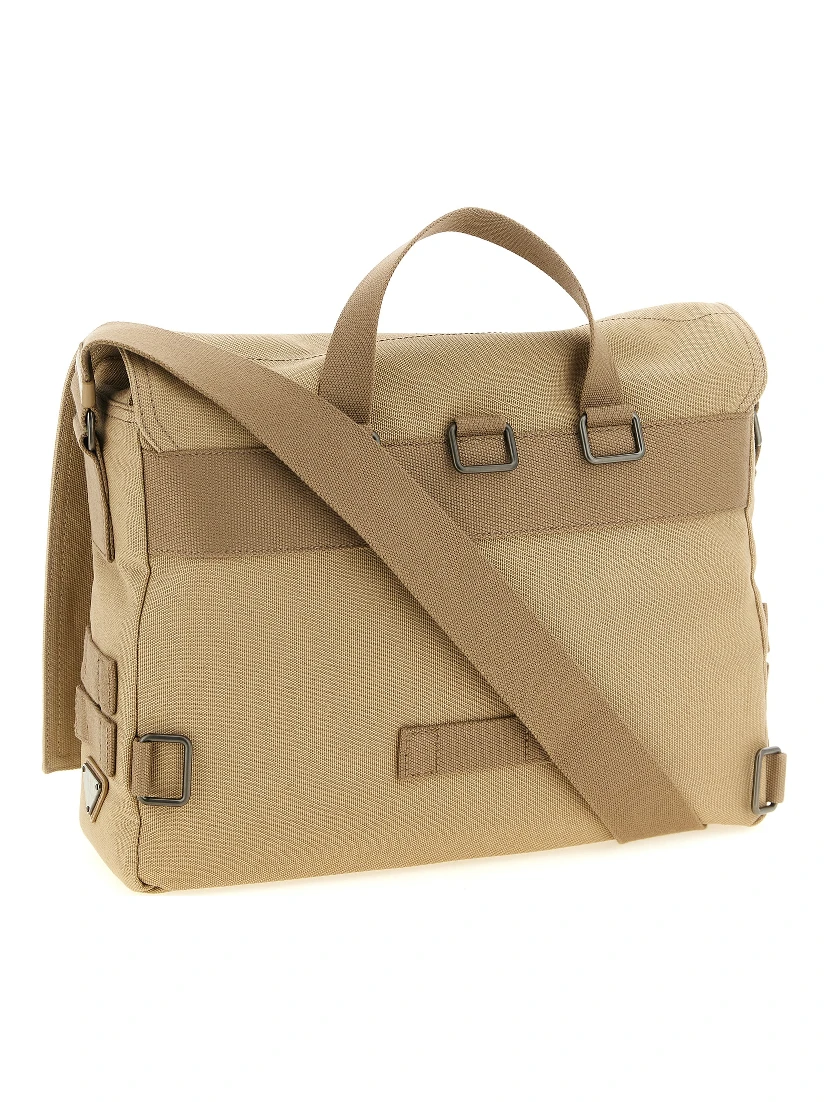 Beige Cotton Crossbody Bag