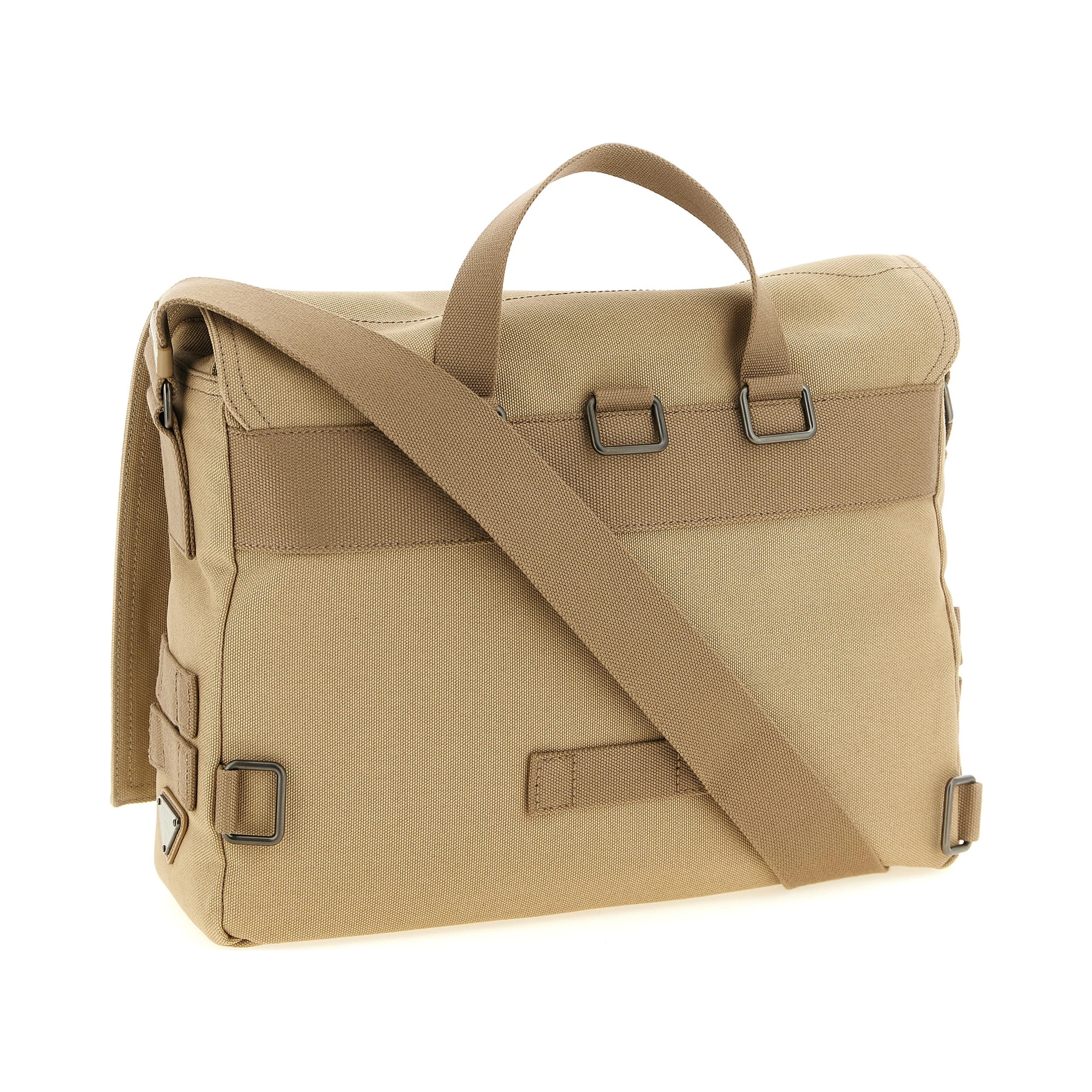 Beige Cotton Crossbody Bag