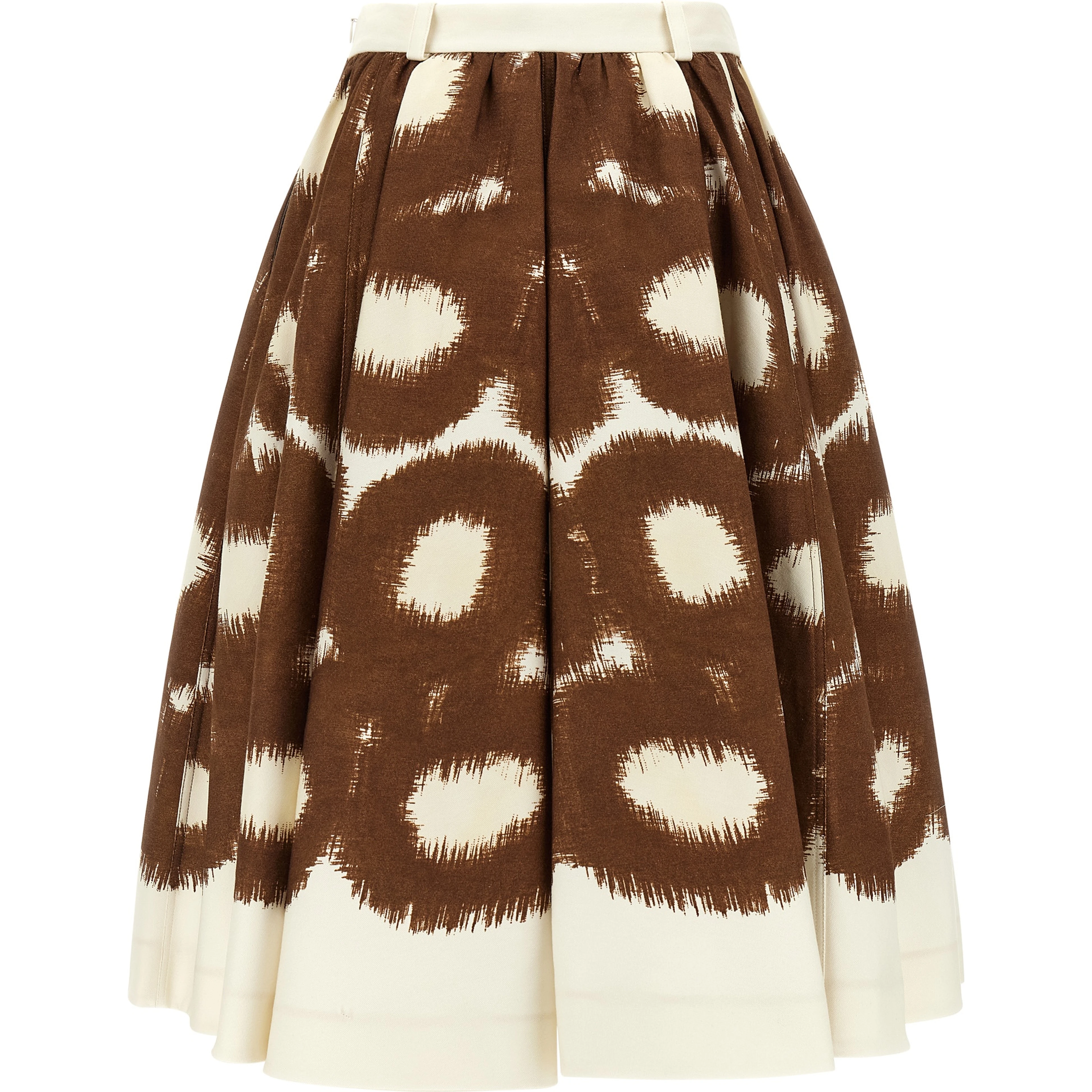 Brown Cotton Midi Skirt