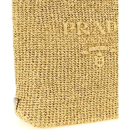 Beige Raffia Tote Bag
