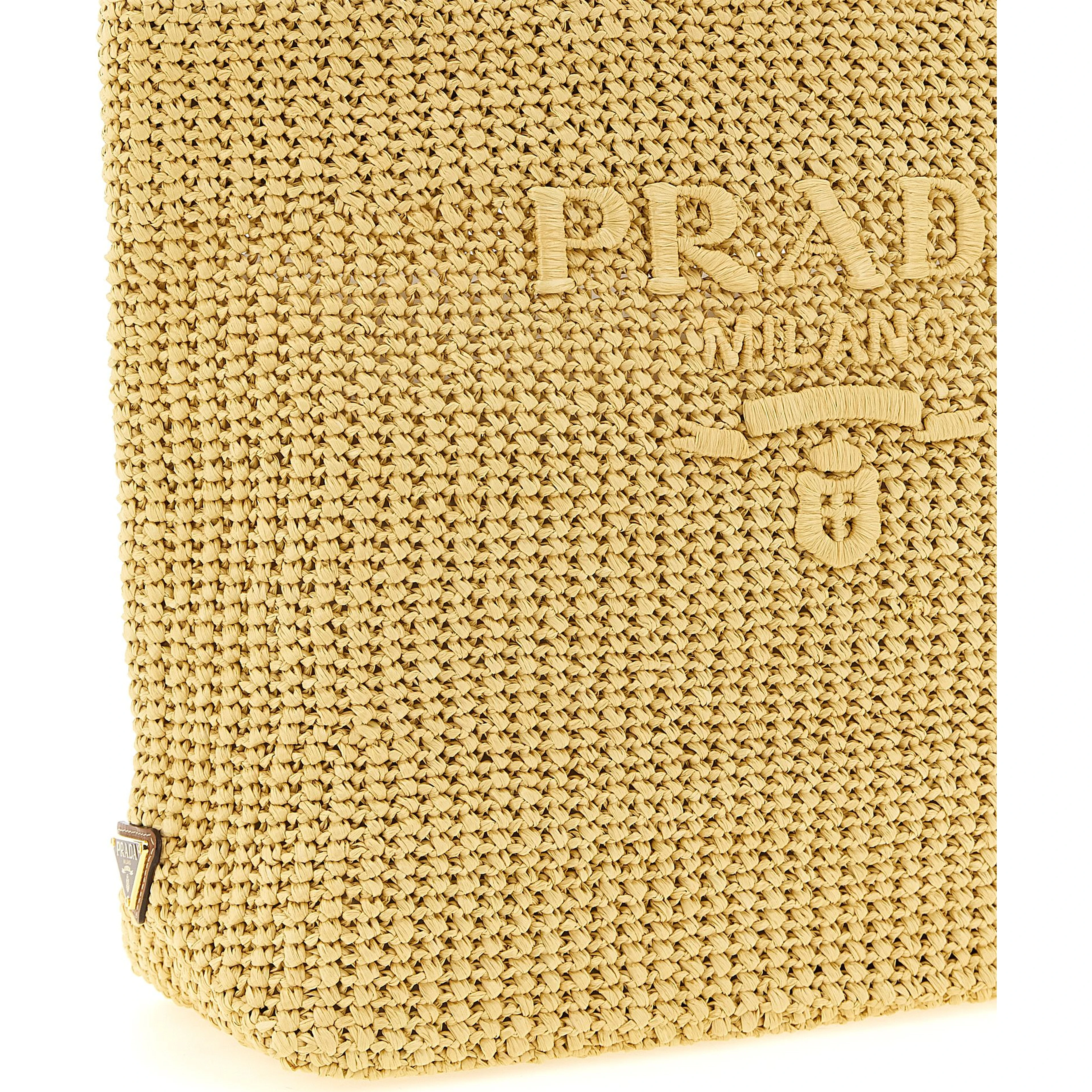 Beige Raffia Tote Bag