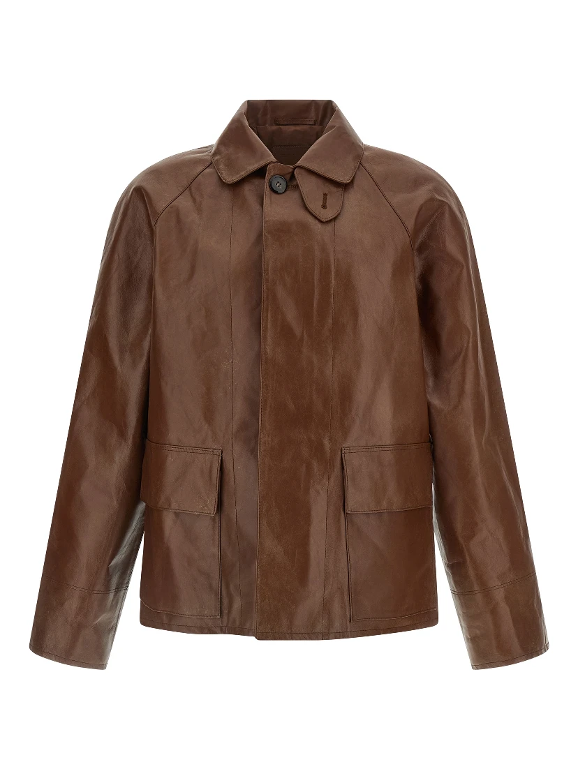 Brown Calfskin Leather Jacket