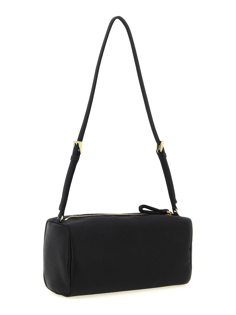 Black Viscose Shoulder Bag