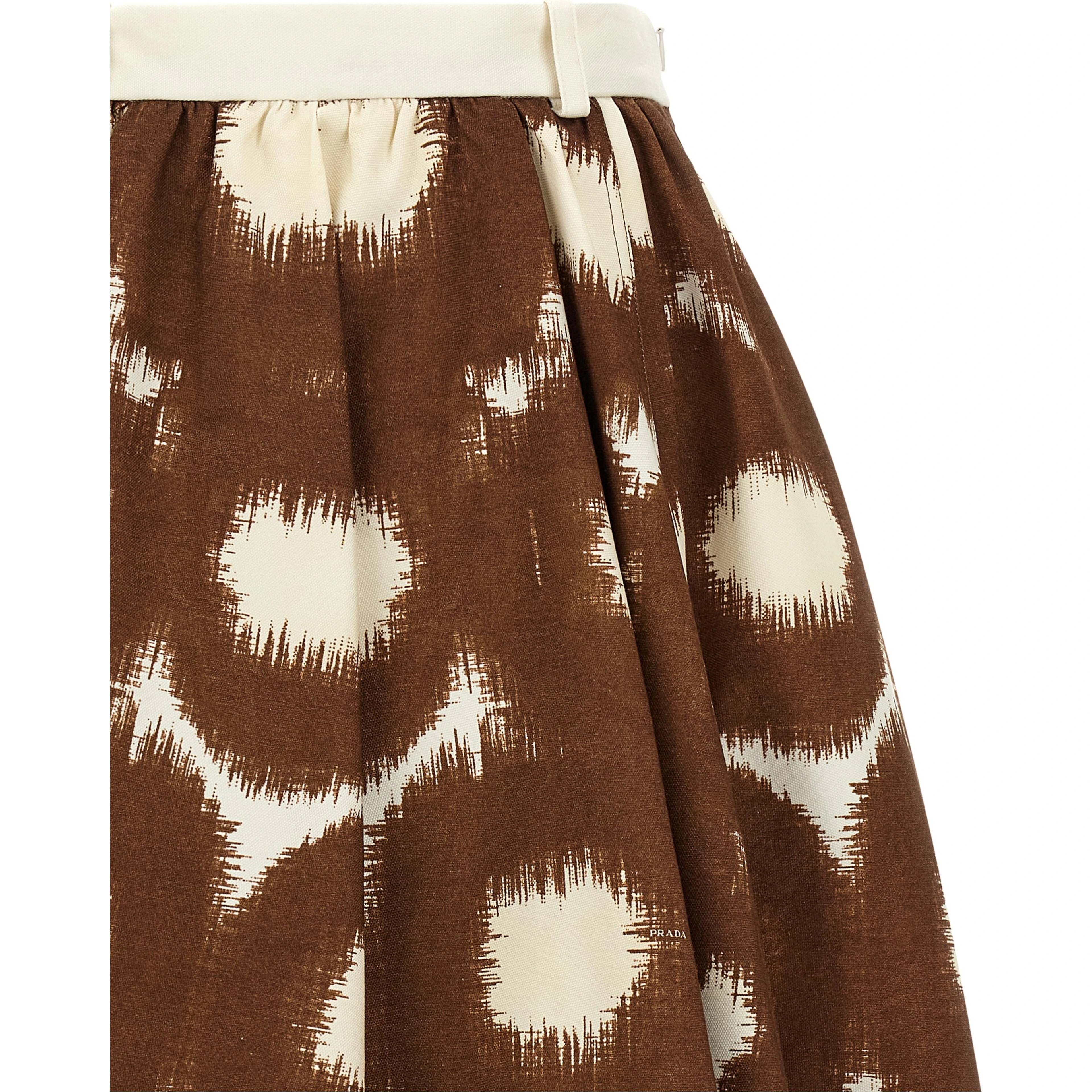 Brown Cotton Midi Skirt