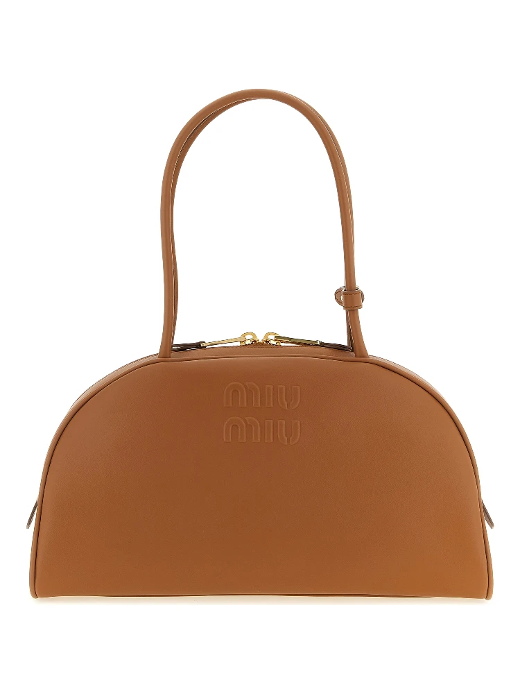 Brown Calfskin Shoulder Bag