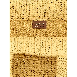 Beige Raffia Tote Bag