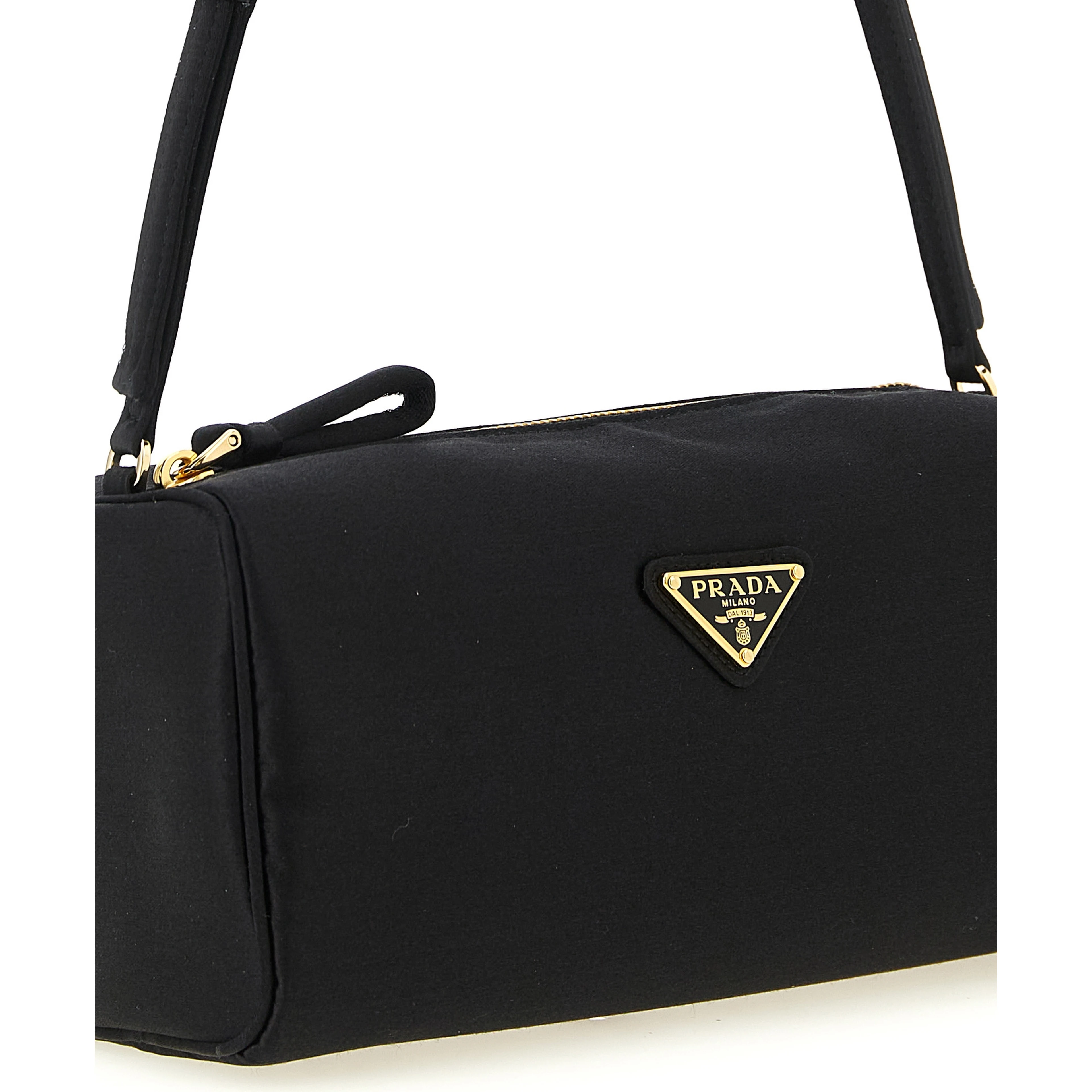 Black Viscose Shoulder Bag
