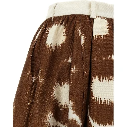 Brown Cotton Midi Skirt
