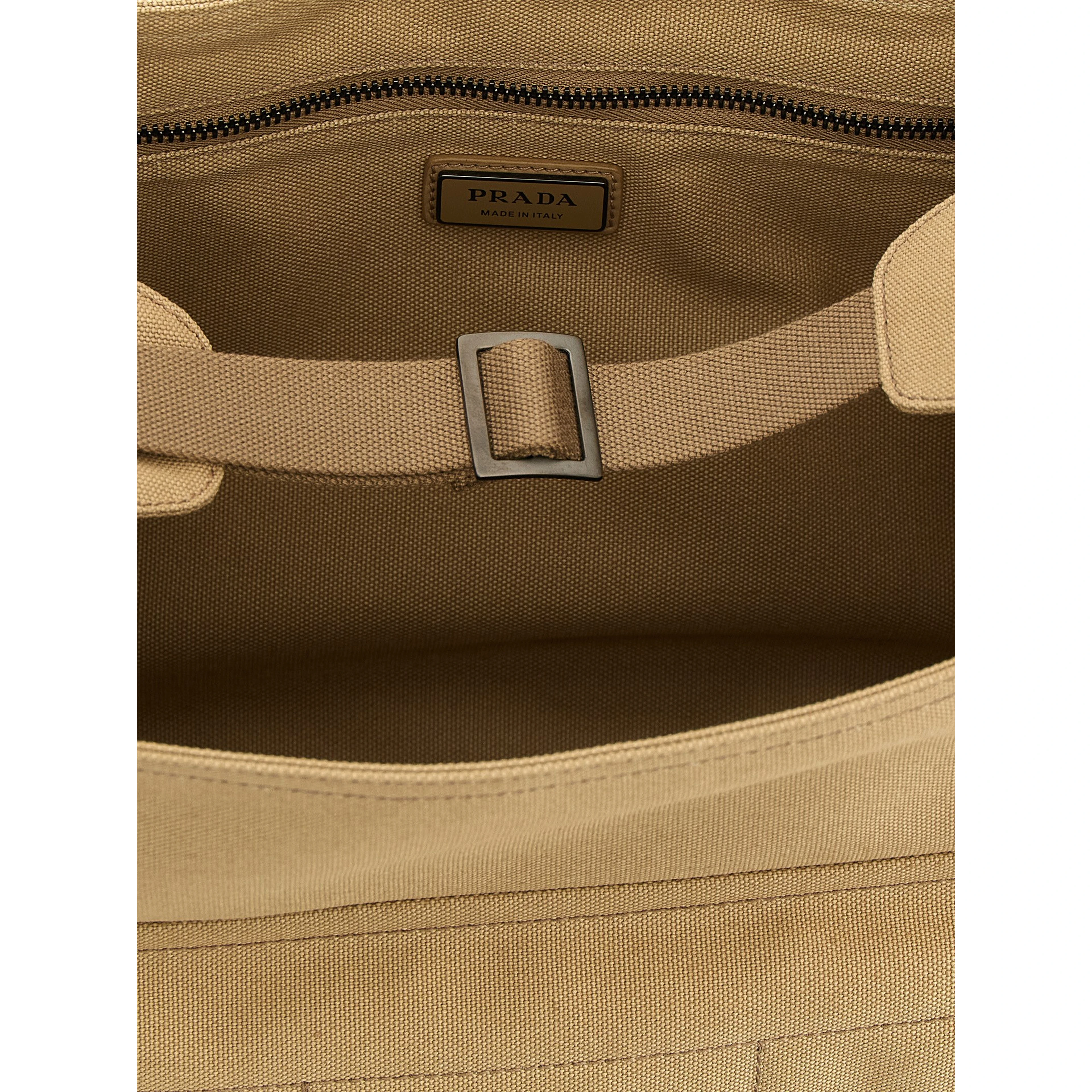 Beige Cotton Crossbody Bag