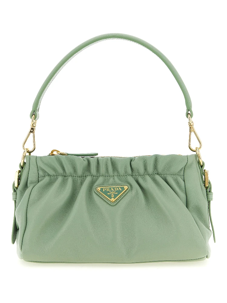 Bicolor Lamb Leather Shoulder Bag