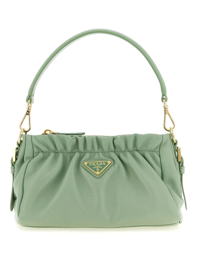 Bicolor Lamb Leather Shoulder Bag
