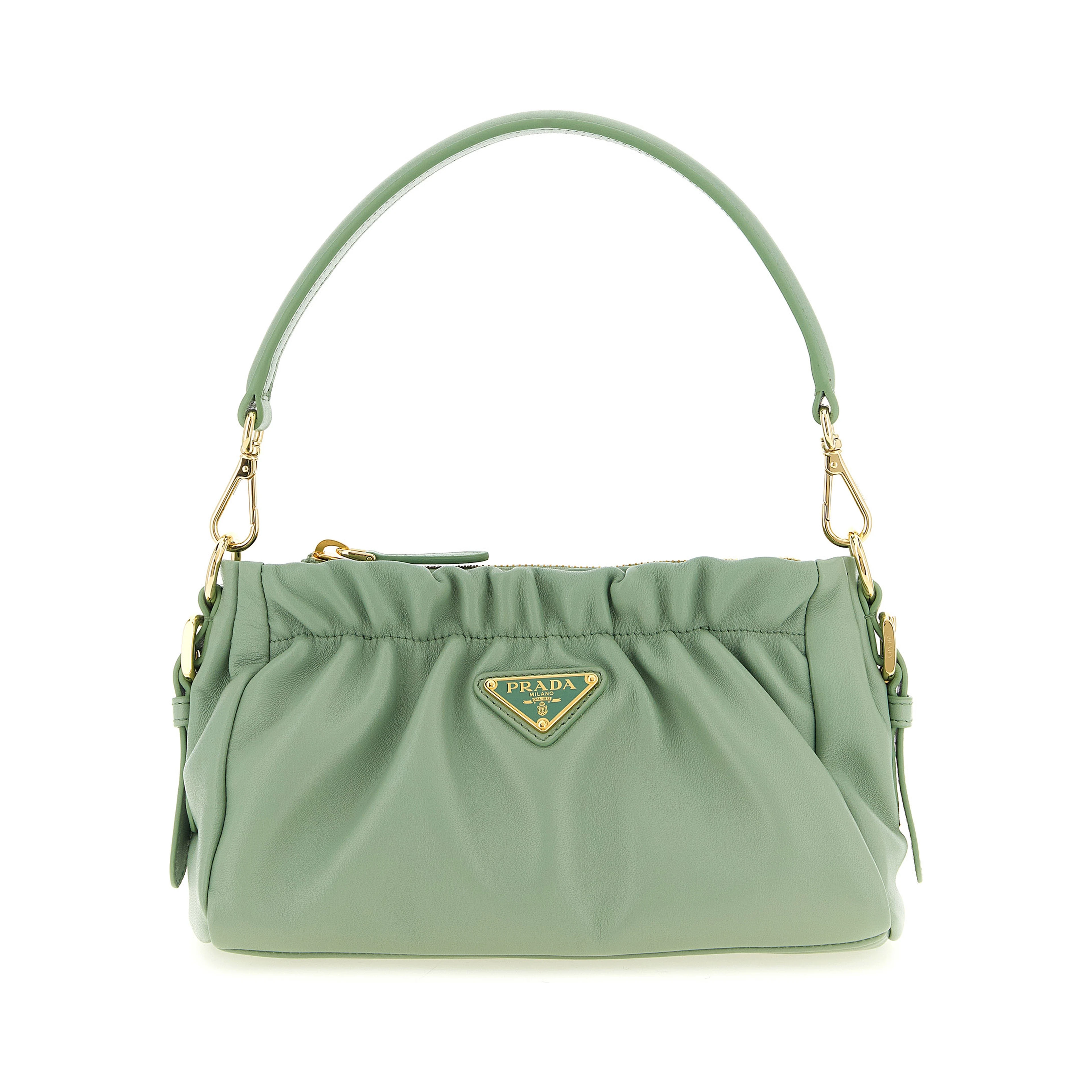 Bicolor Lamb Leather Shoulder Bag