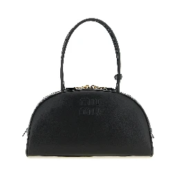 Black Calfskin Shoulder Bag