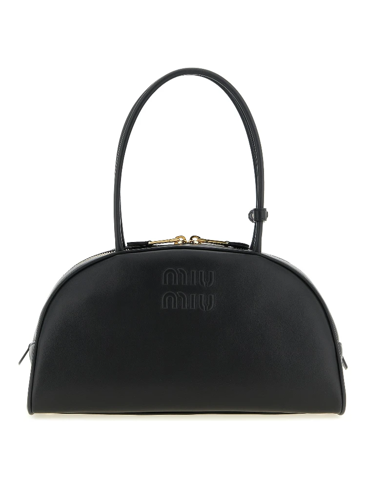 Black Calfskin Shoulder Bag