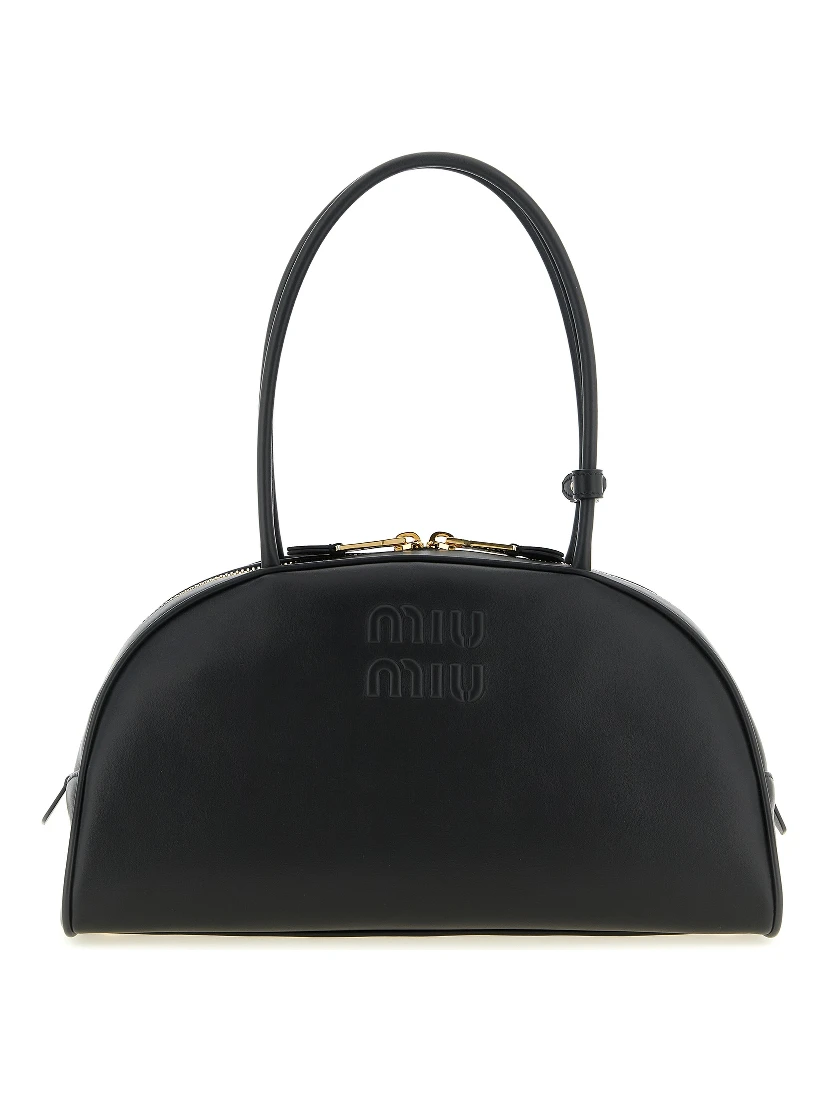 Black Calfskin Shoulder Bag