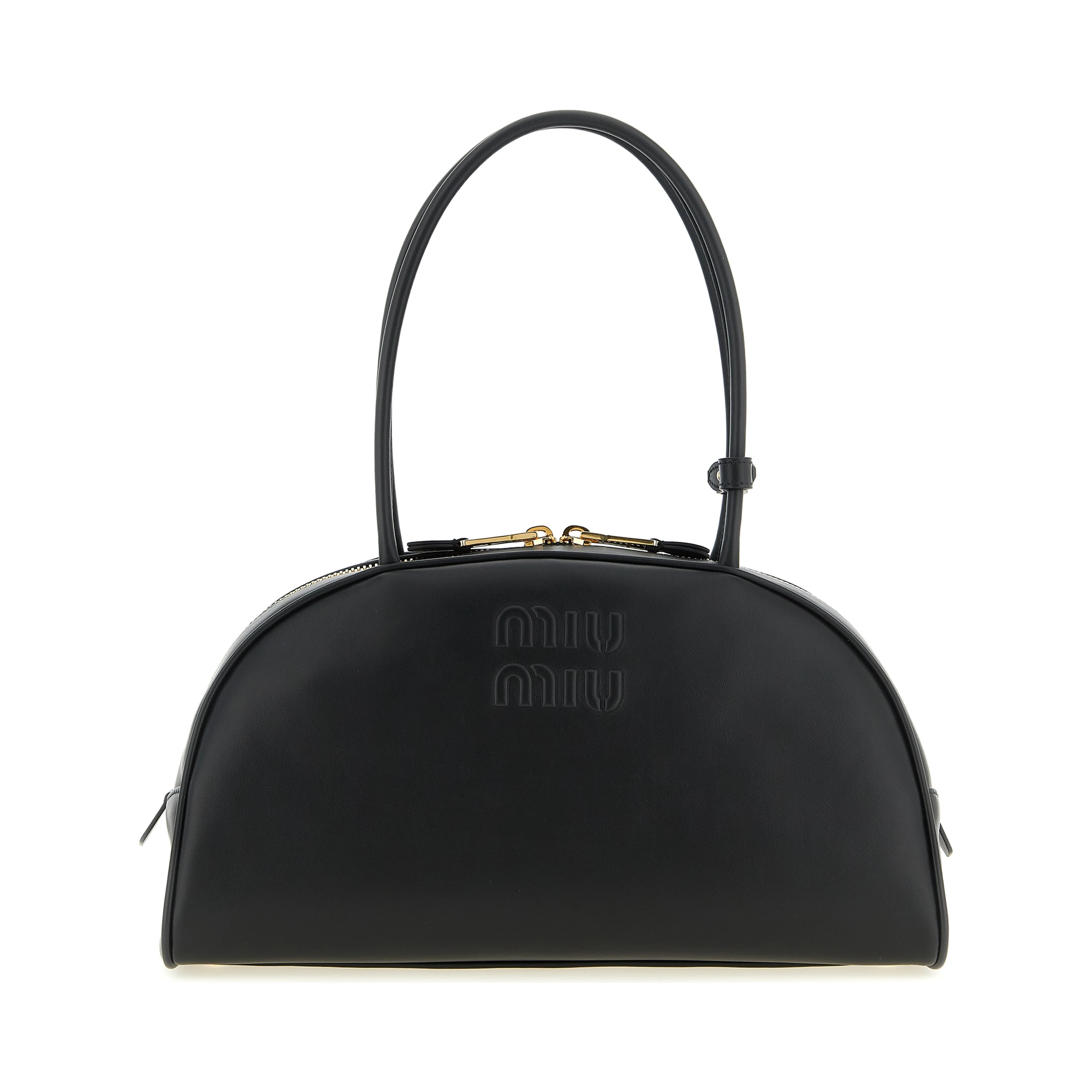 Black Calfskin Shoulder Bag