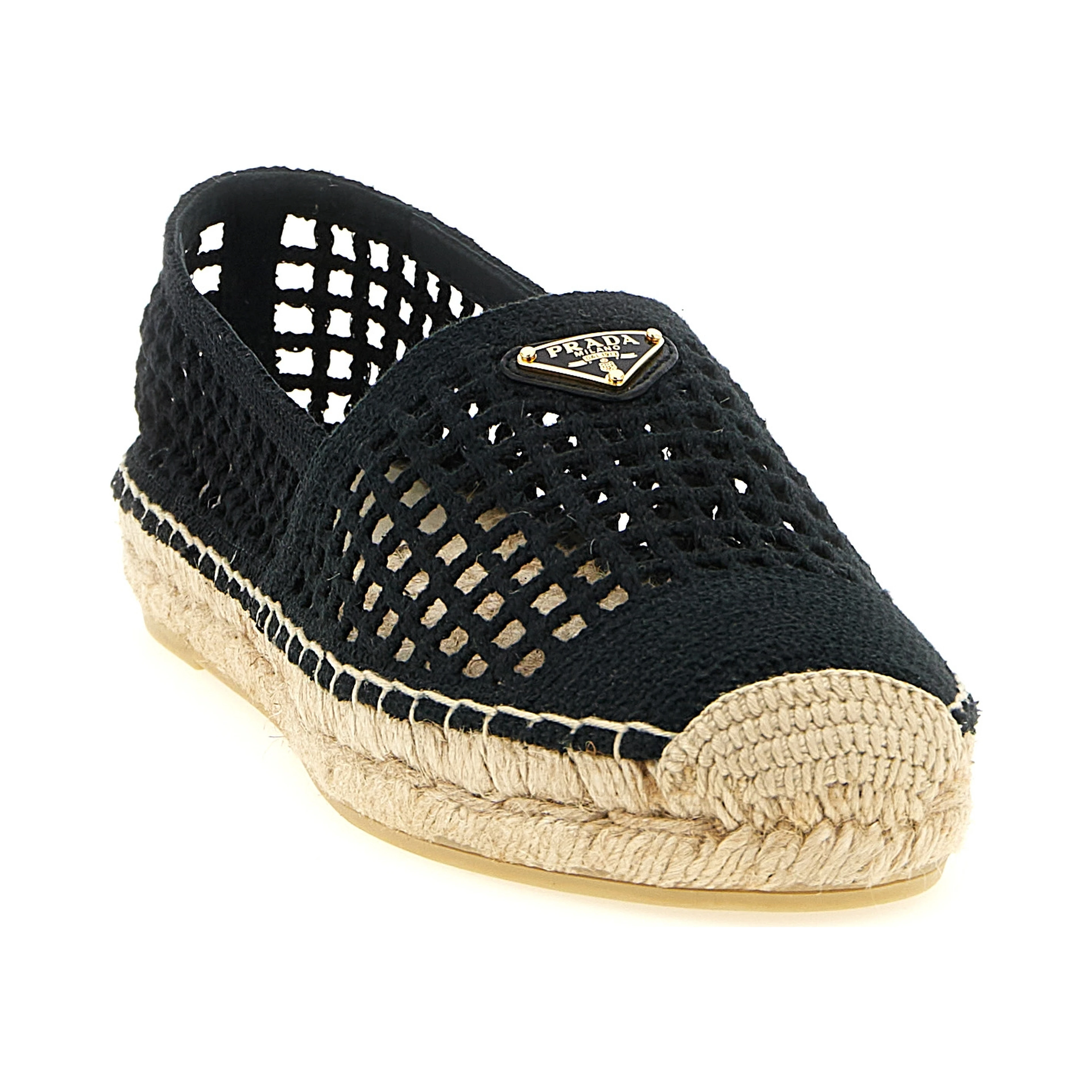Black Cotton Espadrilles