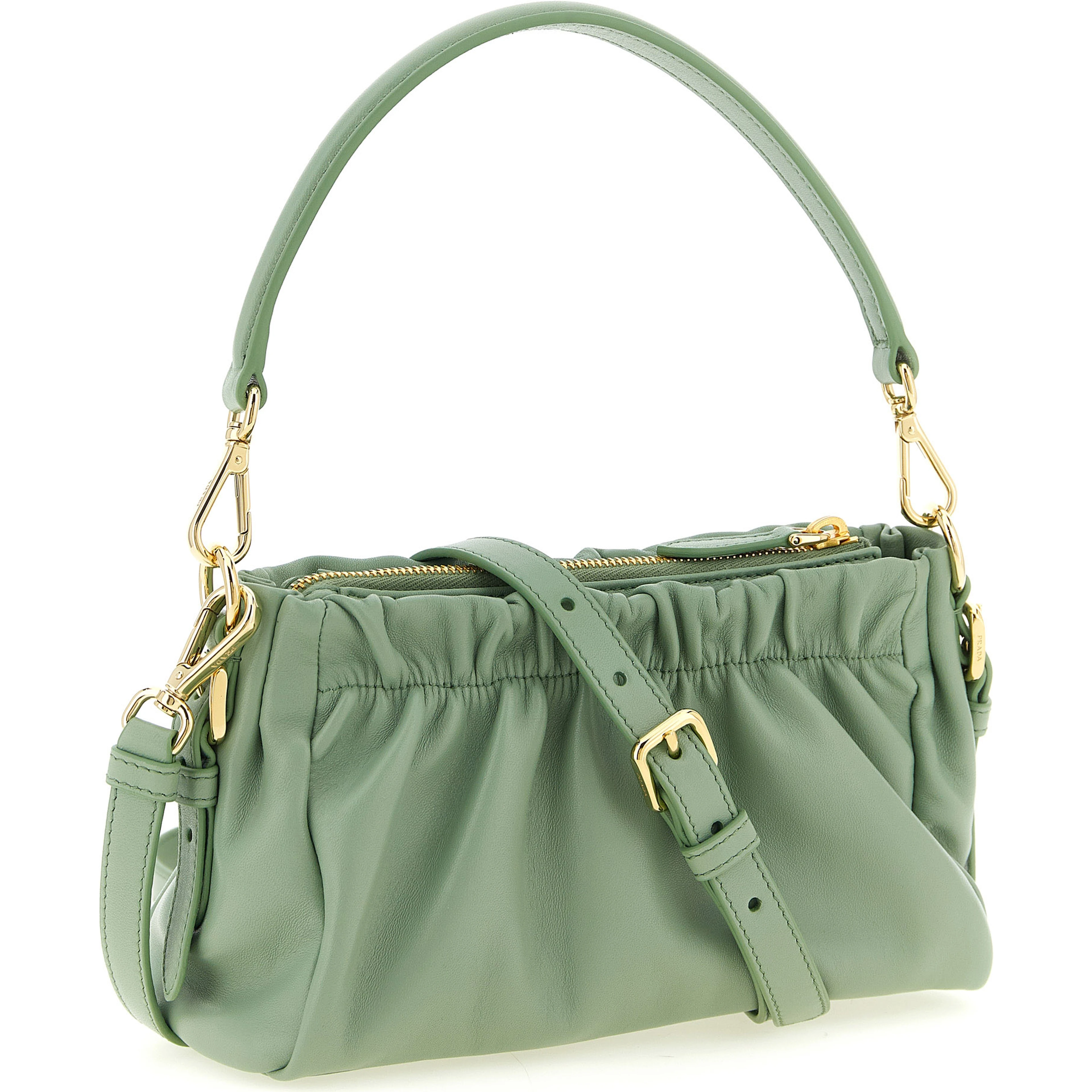 Bicolor Lamb Leather Shoulder Bag