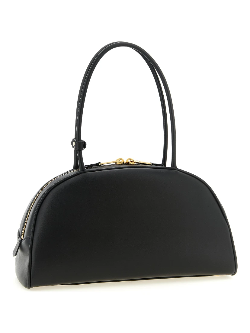 Black Calfskin Shoulder Bag