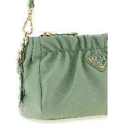 Bicolor Lamb Leather Shoulder Bag