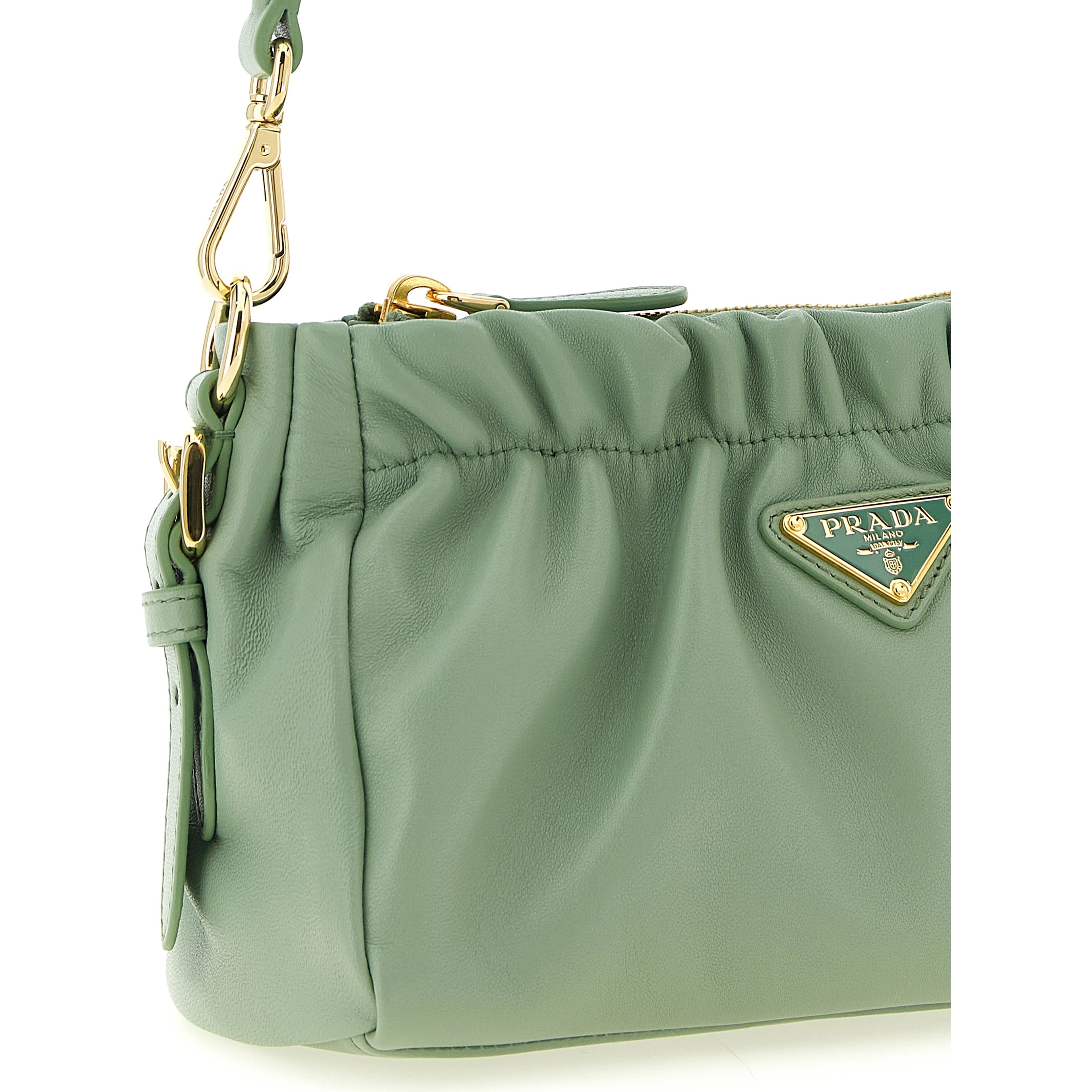 Bicolor Lamb Leather Shoulder Bag