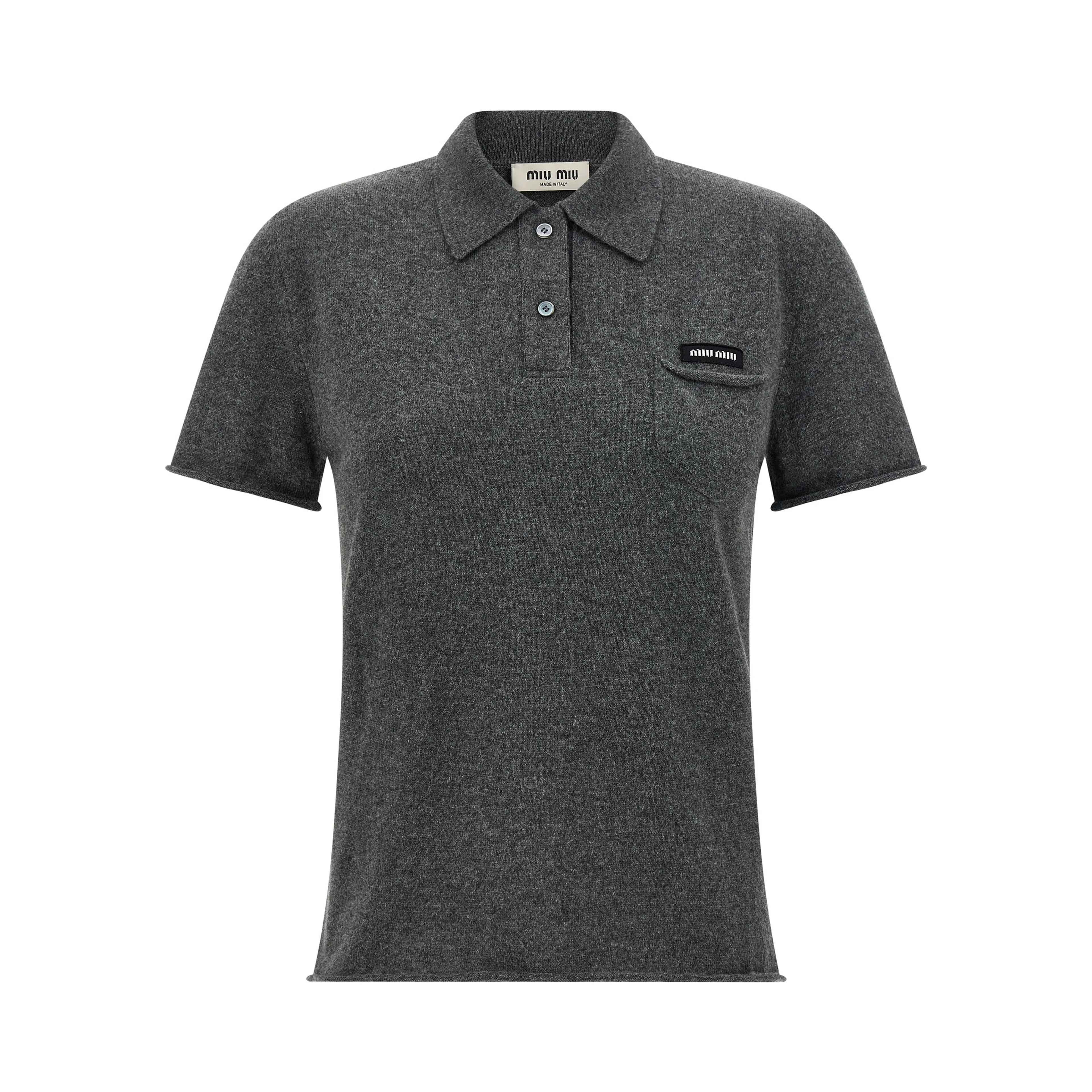 Gray Cashmere Polo Shirt