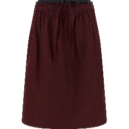Bordeaux Polyester Midi Skirt