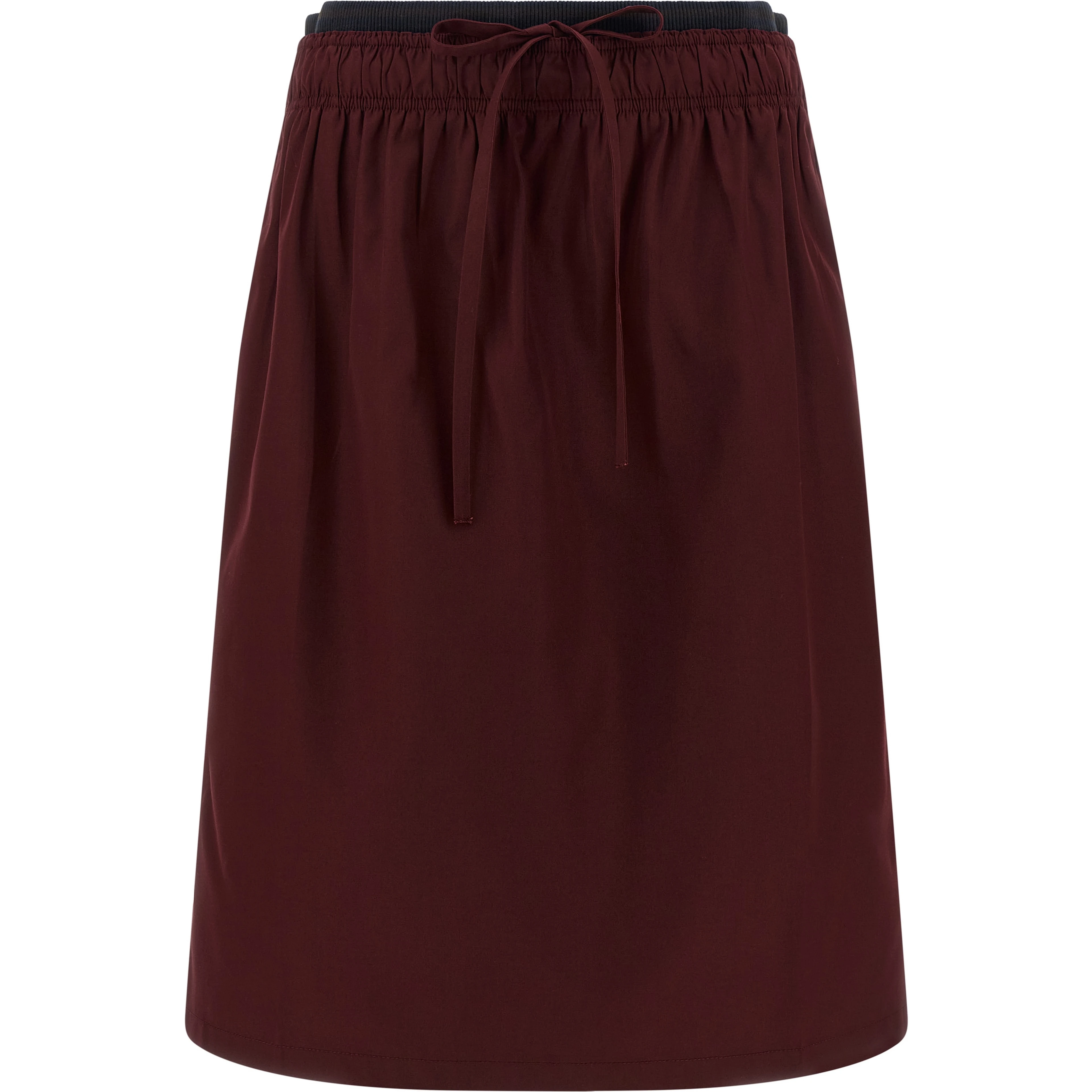 Bordeaux Polyester Midi Skirt
