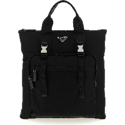 Black Recycled Polyamide Tote Bag