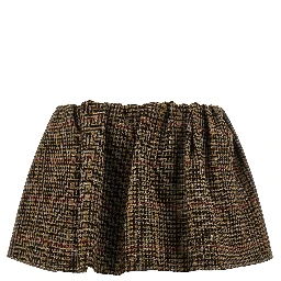 Brown Virgin Wool Long Skirt