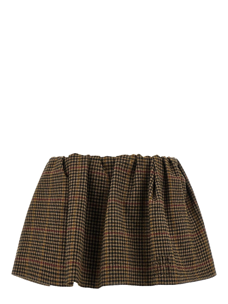 Brown Virgin Wool Long Skirt