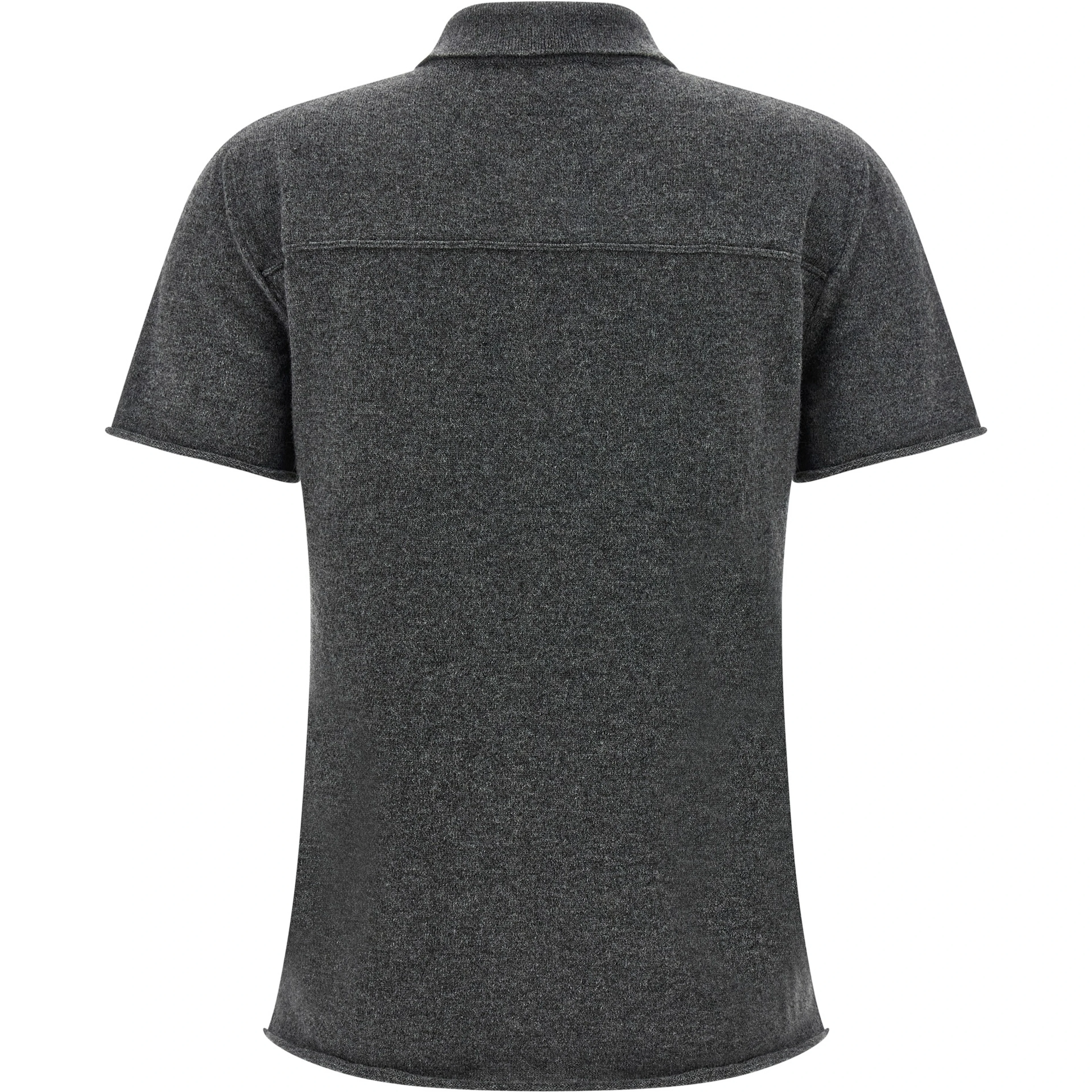 Gray Cashmere Polo Shirt