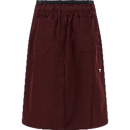Bordeaux Polyester Midi Skirt