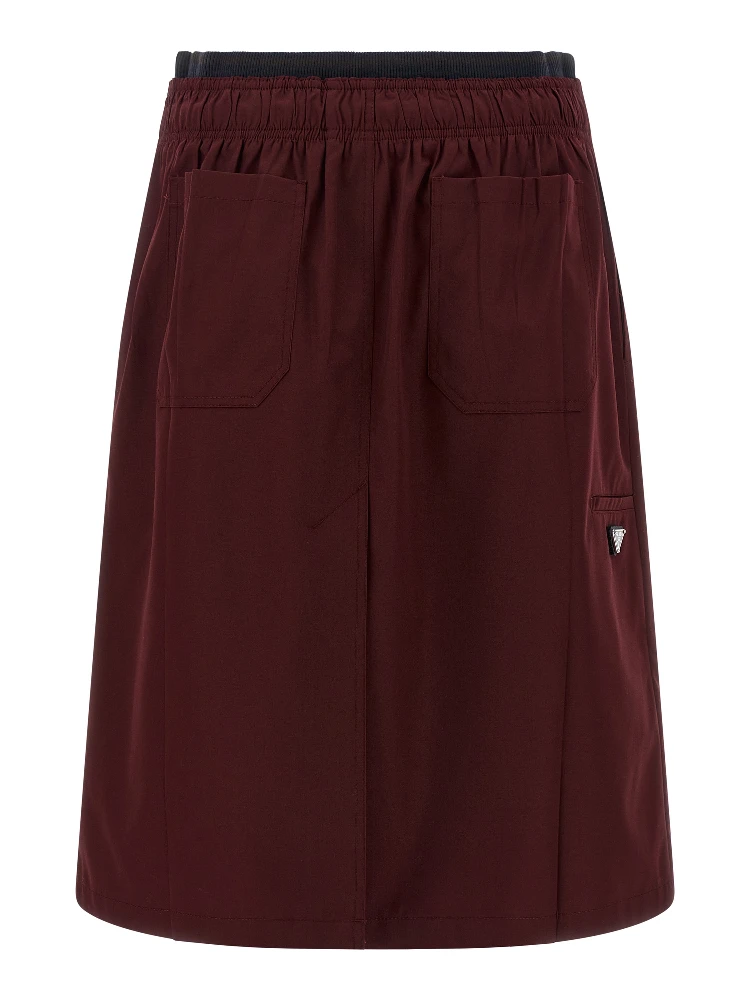 Bordeaux Polyester Midi Skirt alternative