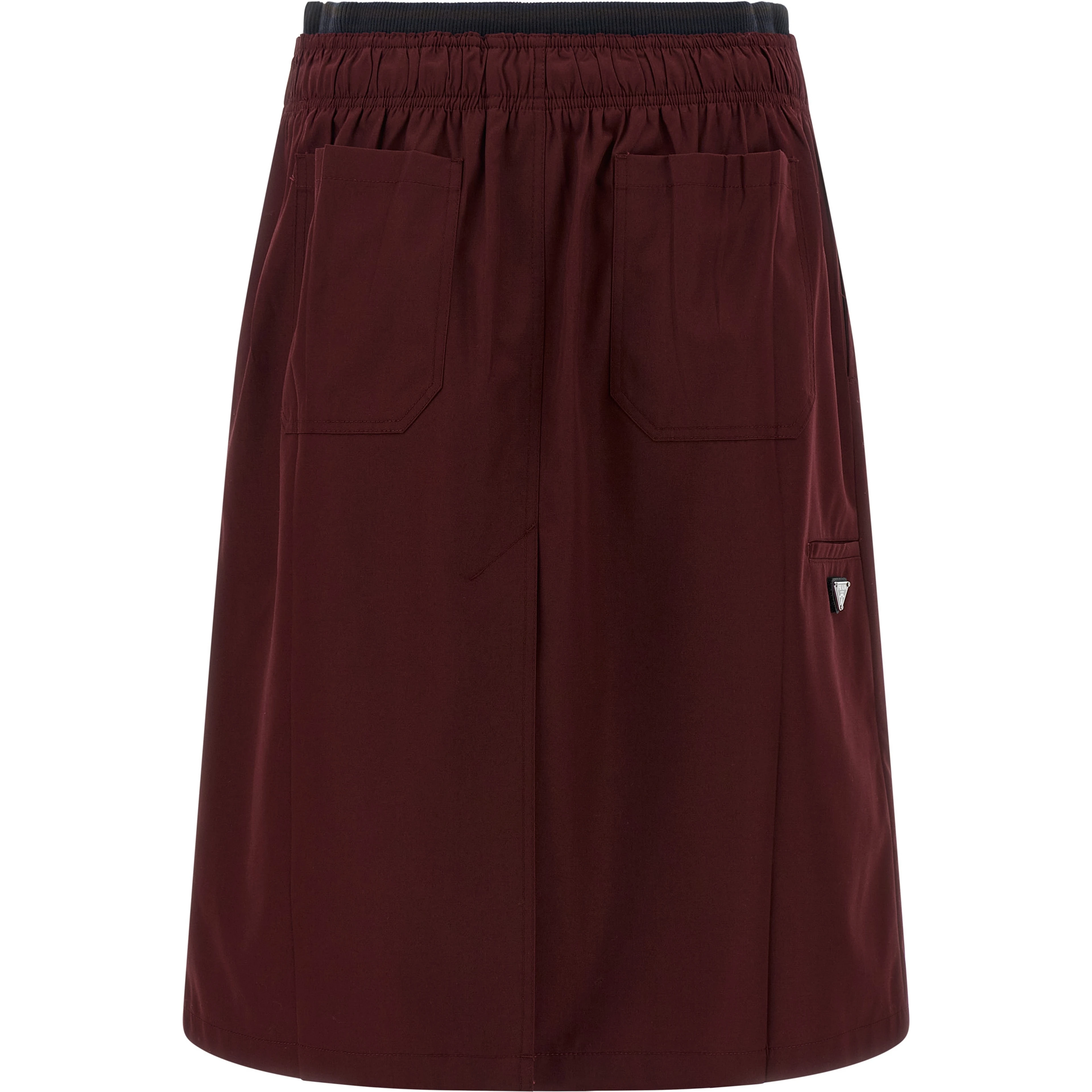 Bordeaux Polyester Midi Skirt