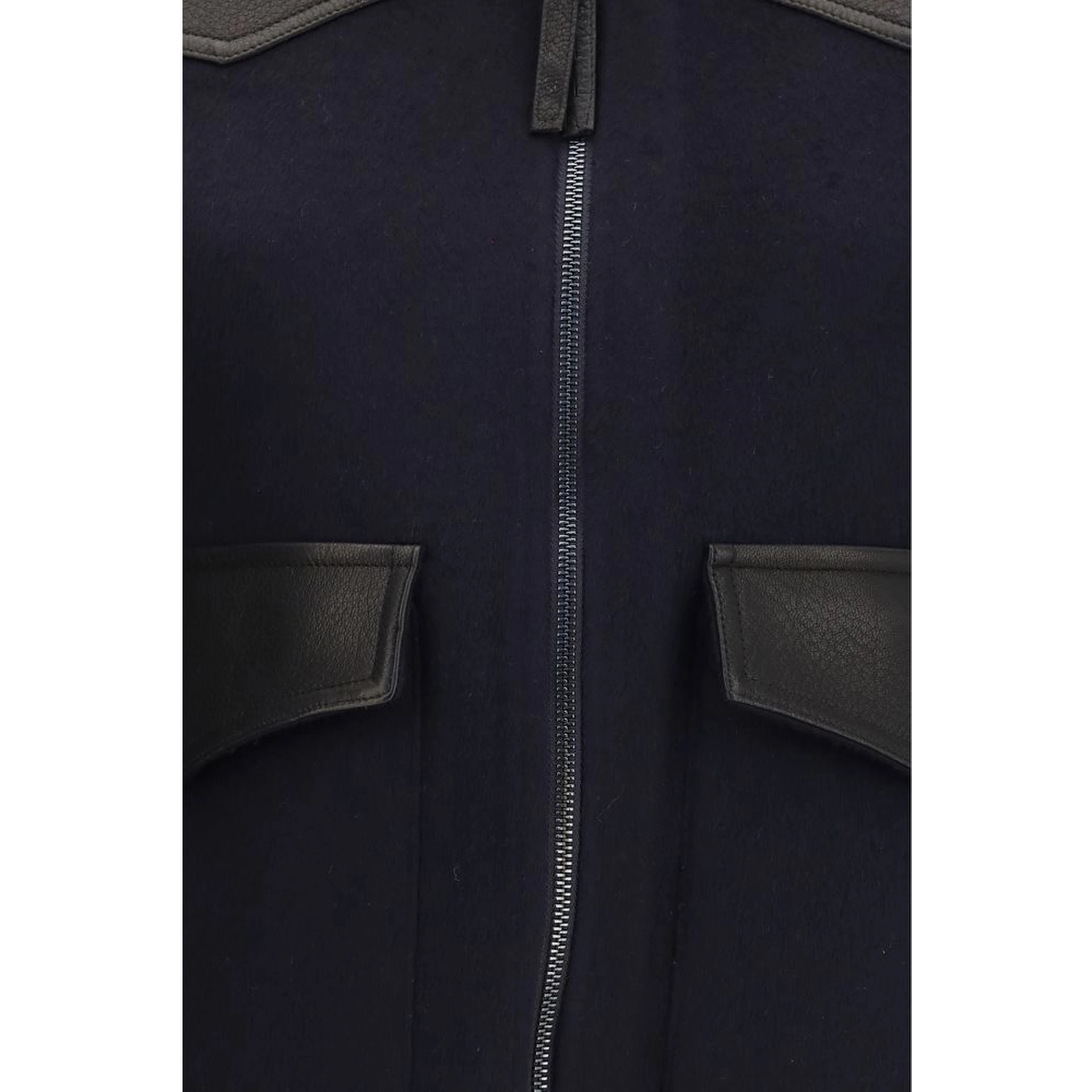 Blue Wool Oves Aries Leather Jacket