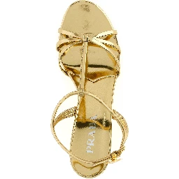 Gold Calfskin Wedge Sandals