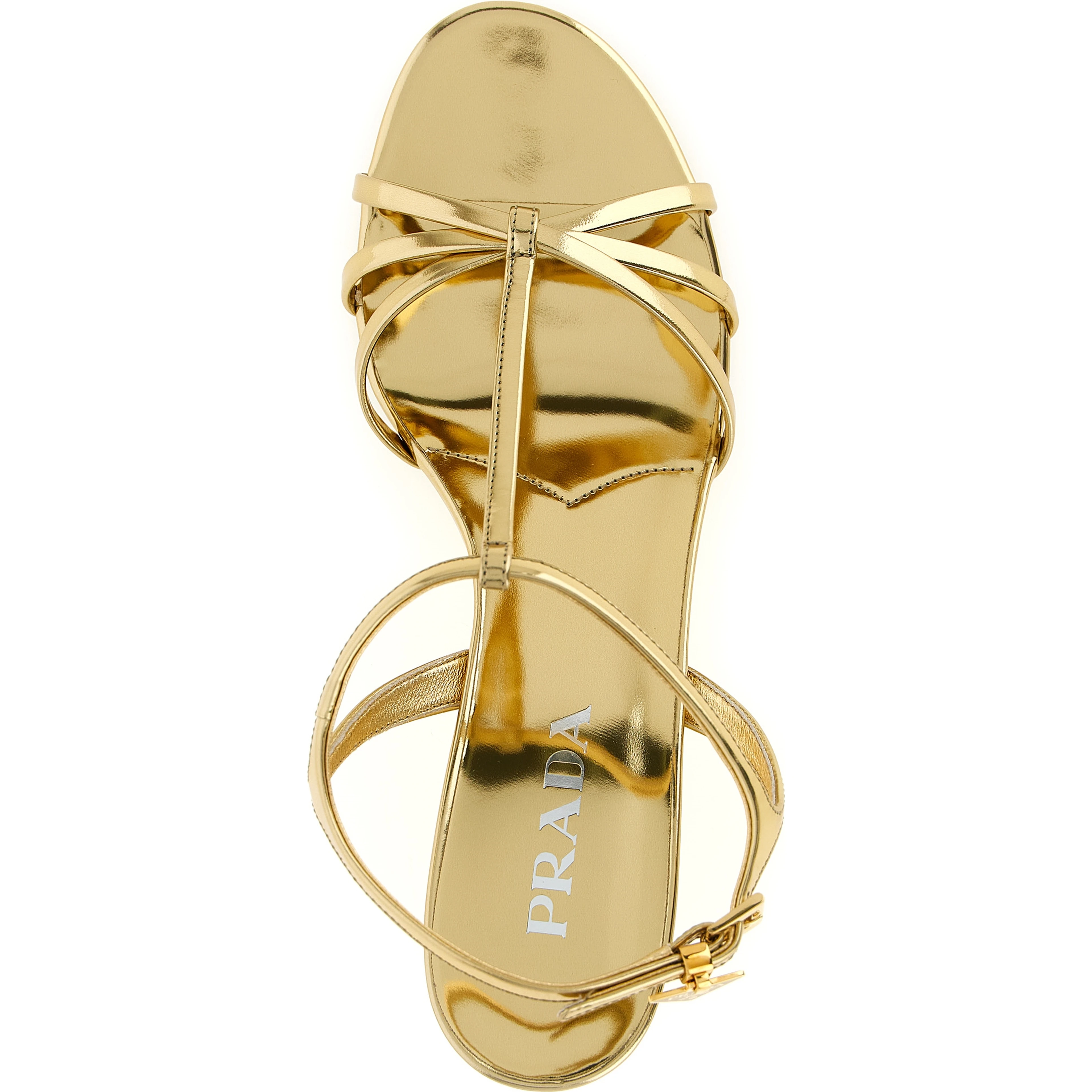 Gold Calfskin Wedge Sandals