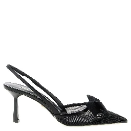 Black Polyamide Mid Heel Pumps