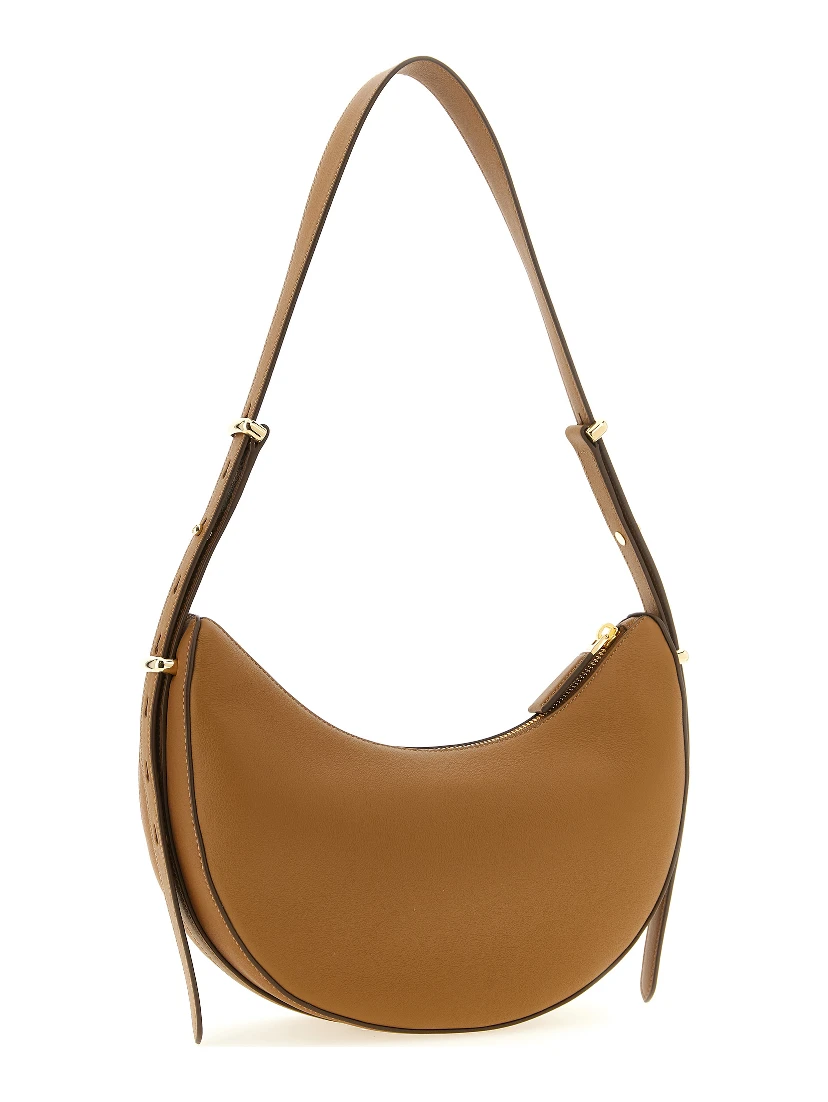 Brown Calfskin Shoulder Bag