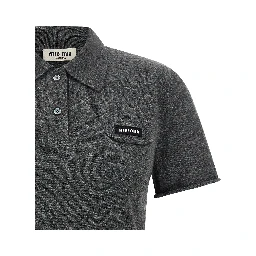 Gray Cashmere Polo Shirt