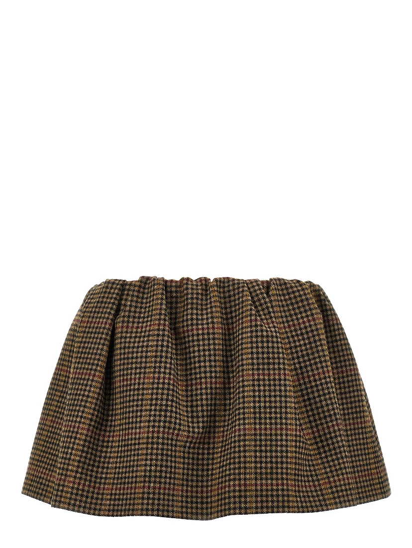 Brown Virgin Wool Long Skirt