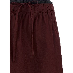 Bordeaux Polyester Midi Skirt