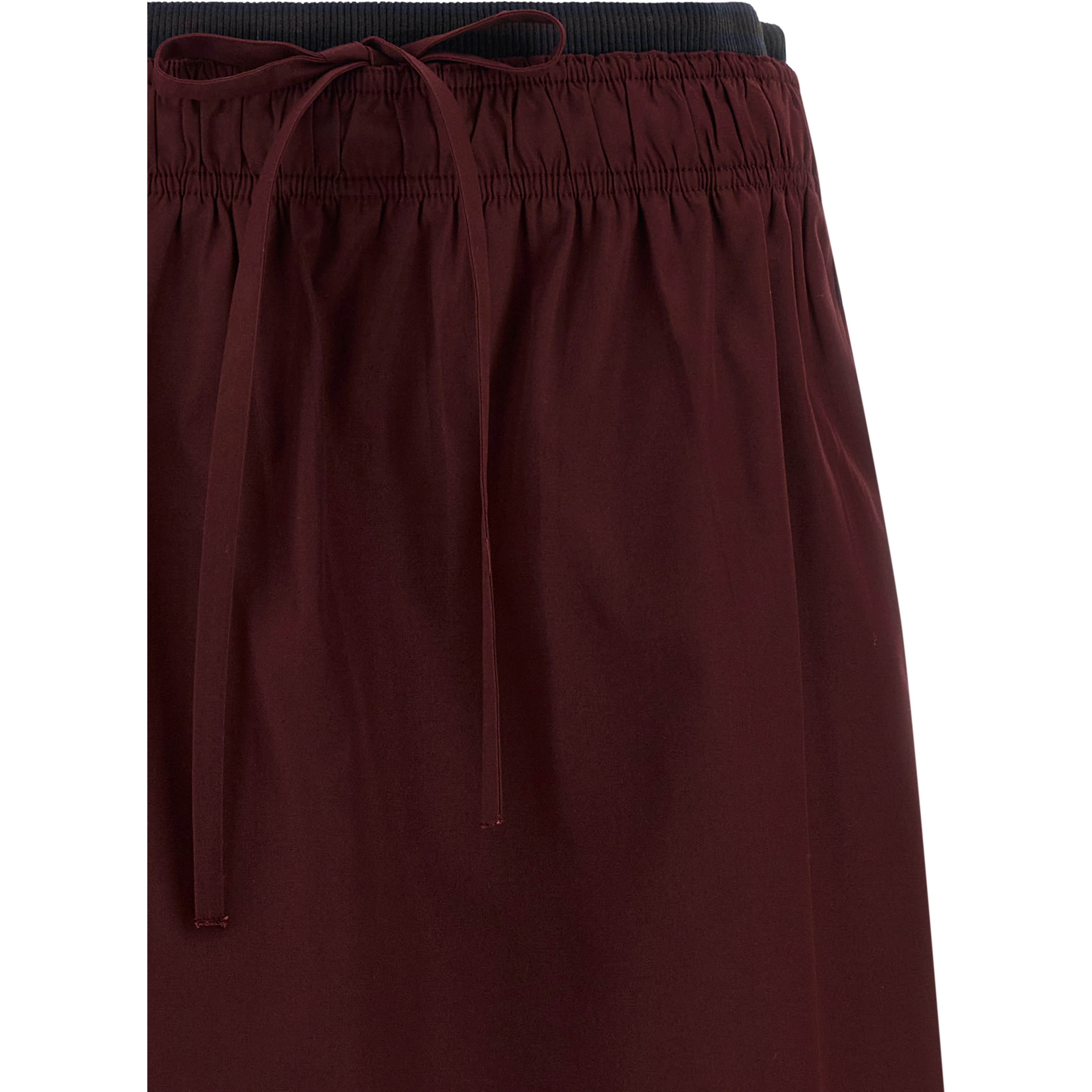 Bordeaux Polyester Midi Skirt